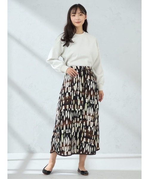 HARUYAMA(ハルヤマ)の「【WEB限定】パネル柄パイピングスカート FURRY(スカート・レディース・ブラウン/グリーン/ブラック・F)」の15枚目の写真