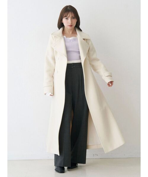 MERCURYDUO（マーキュリーデュオ）の「ウールスタンドカラーコート（その他アウター・レディース・アイボリー/ブラック/ライトブルー・SMALL/MEDIUM）」の18枚目の写真