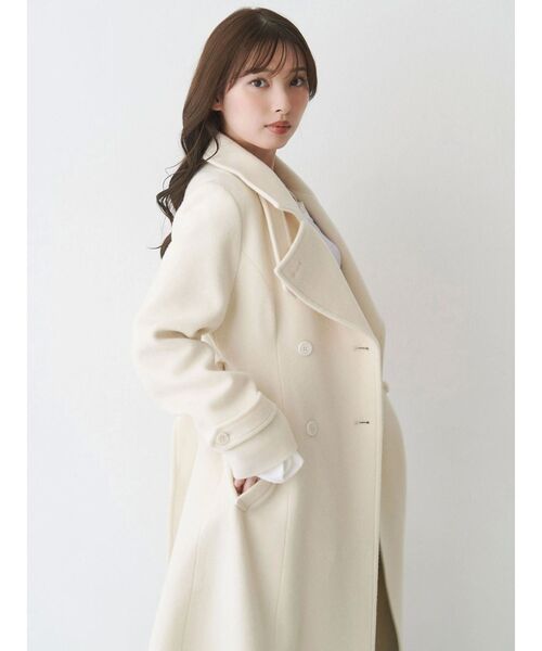 MERCURYDUO（マーキュリーデュオ）の「ウールスタンドカラーコート（その他アウター・レディース・アイボリー/ブラック/ライトブルー・SMALL/MEDIUM）」の21枚目の写真