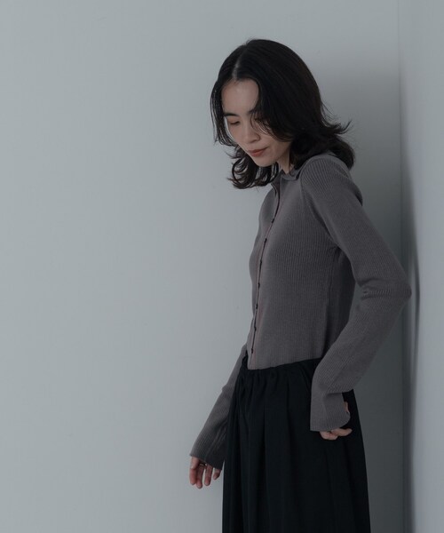 GALLEST（ギャレスト）の「【一部店舗限定】ポロ衿リブニット（ニット/セーター・レディース・グレー/ブラウン系その他/アイボリー・38）」の11枚目の写真