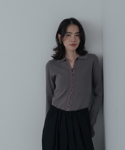 GALLEST（ギャレスト）の「【一部店舗限定】ポロ衿リブニット（ニット/セーター・レディース・グレー/ブラウン系その他/アイボリー・38）」の12枚目の写真