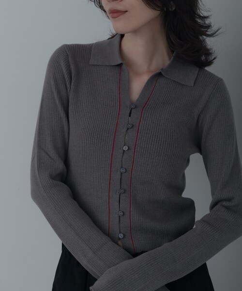 GALLEST（ギャレスト）の「【一部店舗限定】ポロ衿リブニット（ニット/セーター・レディース・グレー/ブラウン系その他/アイボリー・38）」の13枚目の写真