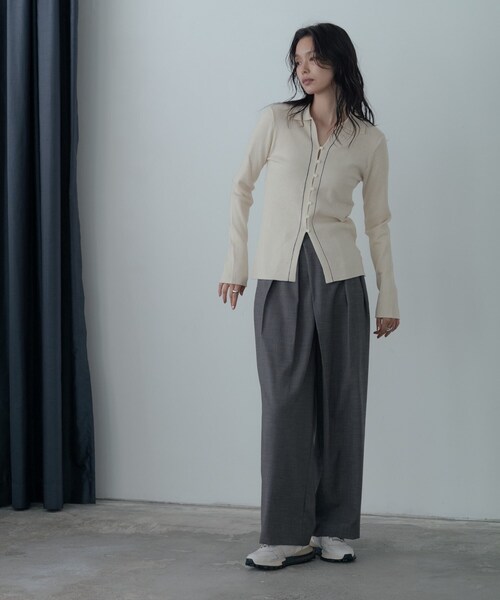 GALLEST（ギャレスト）の「【一部店舗限定】ポロ衿リブニット（ニット/セーター・レディース・グレー/ブラウン系その他/アイボリー・38）」の16枚目の写真