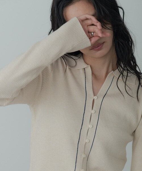 GALLEST（ギャレスト）の「【一部店舗限定】ポロ衿リブニット（ニット/セーター・レディース・グレー/ブラウン系その他/アイボリー・38）」の20枚目の写真