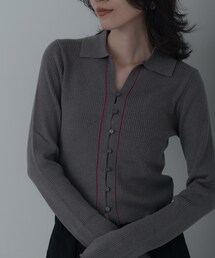 【一部店舗限定】ポロ衿リブニット