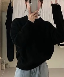 クルーネックドロップショルダーニット