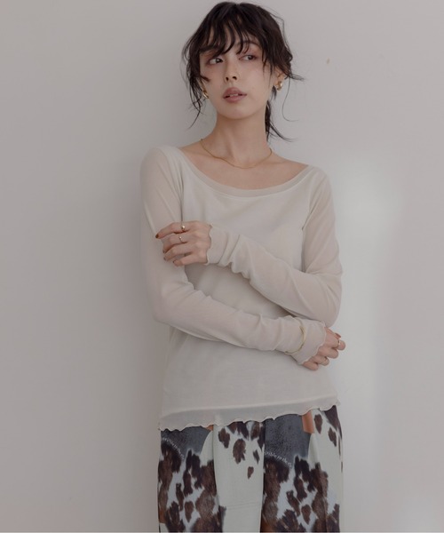 Eimee Law（エイミーロウ）の「ナイロンストレッチチュールインナー（Tシャツ/カットソー・レディース・ブラック/ライトベージュ/ミント・FREE）」の2枚目の写真