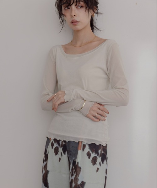 Eimee Law（エイミーロウ）の「ナイロンストレッチチュールインナー（Tシャツ/カットソー・レディース・ブラック/ライトベージュ/ミント・FREE）」の6枚目の写真