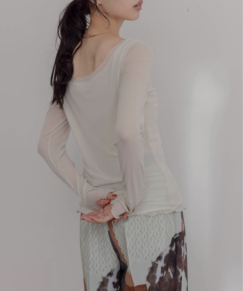 Eimee Law（エイミーロウ）の「ナイロンストレッチチュールインナー（Tシャツ/カットソー・レディース・ブラック/ライトベージュ/ミント・FREE）」の8枚目の写真