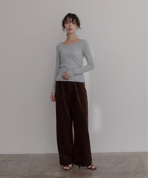 Eimee Law（エイミーロウ）の「ナイロンストレッチチュールインナー（Tシャツ/カットソー・レディース・ブラック/ライトベージュ/ミント・FREE）」の10枚目の写真