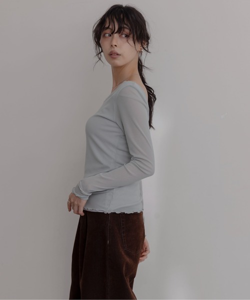 Eimee Law（エイミーロウ）の「ナイロンストレッチチュールインナー（Tシャツ/カットソー・レディース・ブラック/ライトベージュ/ミント・FREE）」の15枚目の写真