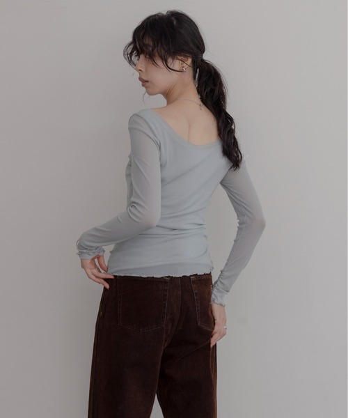 Eimee Law（エイミーロウ）の「ナイロンストレッチチュールインナー（Tシャツ/カットソー・レディース・ブラック/ライトベージュ/ミント・FREE）」の16枚目の写真