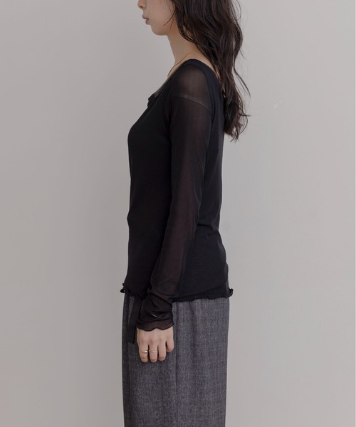 Eimee Law（エイミーロウ）の「ナイロンストレッチチュールインナー（Tシャツ/カットソー・レディース・ブラック/ライトベージュ/ミント・FREE）」の21枚目の写真