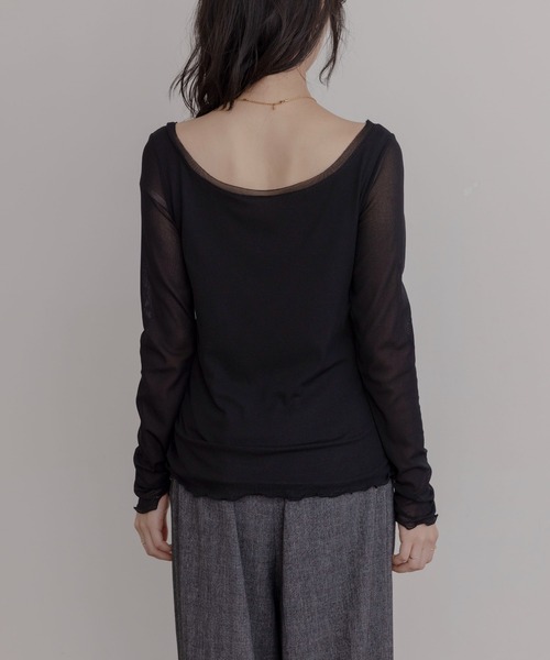 Eimee Law（エイミーロウ）の「ナイロンストレッチチュールインナー（Tシャツ/カットソー・レディース・ブラック/ライトベージュ/ミント・FREE）」の22枚目の写真
