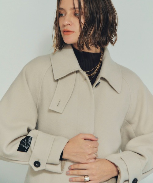 YECCA VECCA(イェッカヴェッカ)の「ウール混ステンカラーロングコート(ステンカラーコート・レディース・ダークネイビー/モカ/ライトベージュ・FREE)」の15枚目の写真