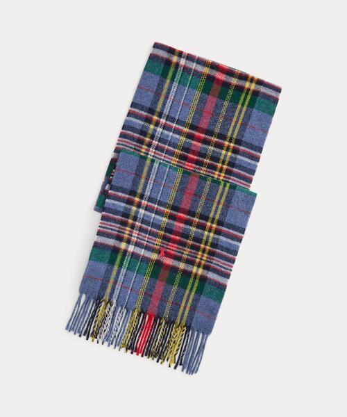 セール】チェック フリンジ ウール マフラー（マフラー）｜POLO RALPH