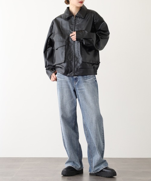 CIAO(チャオ)の「CIAO PU ブルゾン(ミリタリージャケット・メンズ・ブラウン/ブラック・M/XL/L)」の18枚目の写真