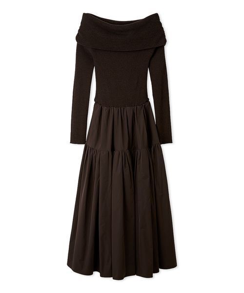 emmi（エミ）の「オフショルニットドッキングワンピース（ワンピース・レディース・レッド/ブラウン/アイボリー・0/1）」の20枚目の写真