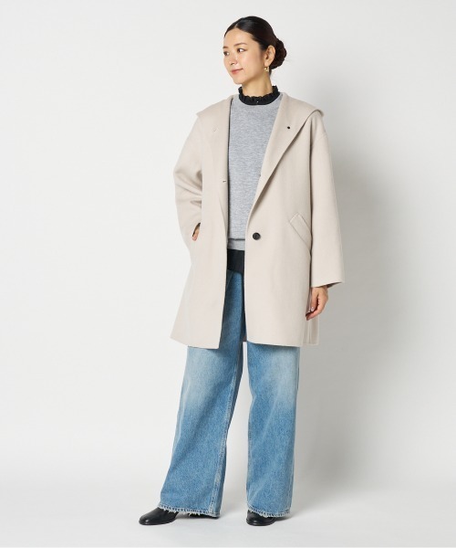 HELIOPOLE（エリオポール）の「DOUBLE FACE HOODIE COAT（その他アウター・レディース・アイボリー/ブラック・36/38）」の19枚目の写真