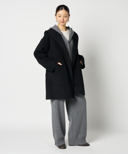 HELIOPOLE（エリオポール）の「DOUBLE FACE HOODIE COAT（その他アウター・レディース・アイボリー/ブラック・36/38）」の20枚目の写真