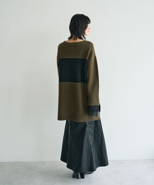 Editt by YECCA VECCA(エディットバイイェッカヴェッカ)の「レザーライクマーメイドスカート(スカート・レディース・アイボリー/ブラック・FREE)」の8枚目の写真