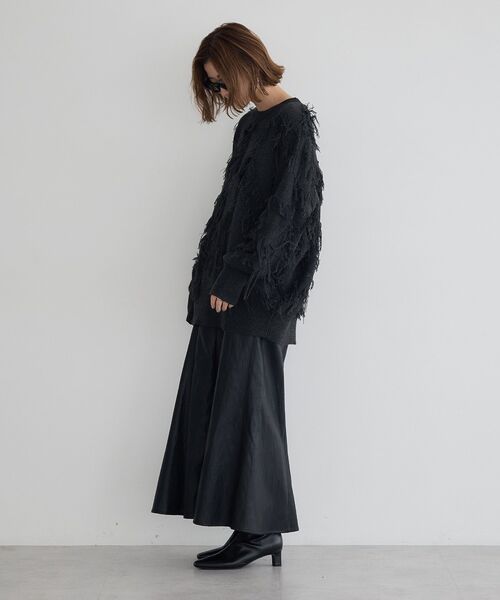 Editt by YECCA VECCA(エディットバイイェッカヴェッカ)の「レザーライクマーメイドスカート(スカート・レディース・アイボリー/ブラック・FREE)」の15枚目の写真