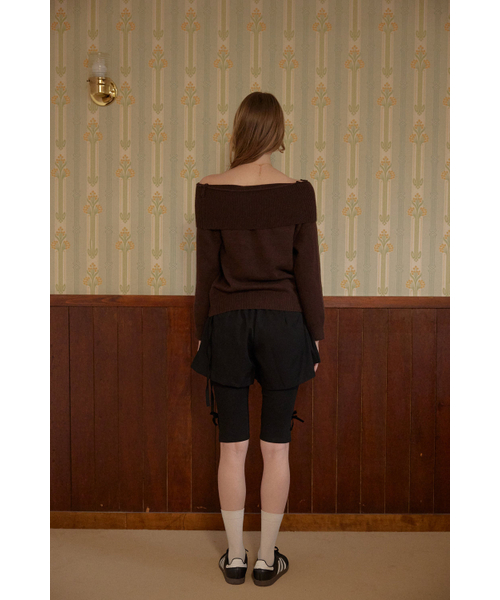 LETERIE(レテリー)の「PLEATS MINI SKIRT PANTS_BLACK(その他パンツ・レディース・ブラック・FREE)」の2枚目の写真