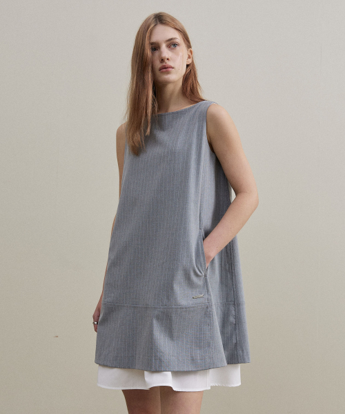 ARTID(アルティーダ)の「ボートネックレイヤードミニワンピース_GREY(ワンピース・レディース・グレー・SMALL/MEDIUM)」の2枚目の写真
