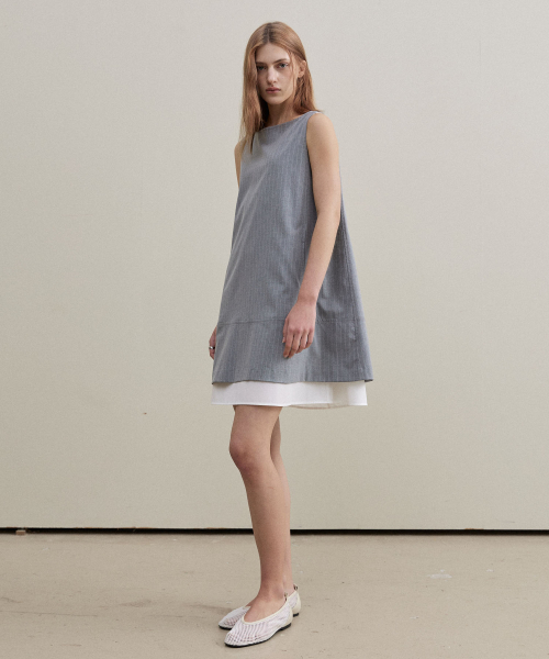 ARTID(アルティーダ)の「ボートネックレイヤードミニワンピース_GREY(ワンピース・レディース・グレー・SMALL/MEDIUM)」の4枚目の写真