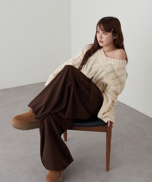 RAY CASSIN（レイカズン）の「バレルカーゴパンツ（その他パンツ・レディース・チャコールグレー/ブラウン系その他2/ブラウン・FREE）」の4枚目の写真