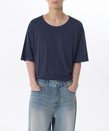 MUSINSA STANDARD（ムシンサスタンダード）の「Relaxed CR Wide Scoop Neck T-Shirt [Navy]（Tシャツ/カットソー・メンズ）」