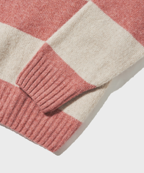 OUTSTANDING（アウトスタンディング）の「PURE WOOL WHOLEGARMENT STRIPE KNIT_PINK/IVORY（ニット/セーター・メンズ・その他・SMALL/MEDIUM/LARGE）」の4枚目の写真