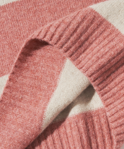 OUTSTANDING（アウトスタンディング）の「PURE WOOL WHOLEGARMENT STRIPE KNIT_PINK/IVORY（ニット/セーター・メンズ・その他・SMALL/MEDIUM/LARGE）」の5枚目の写真