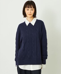 GREY LABEL ウールカシミヤケーブルニット