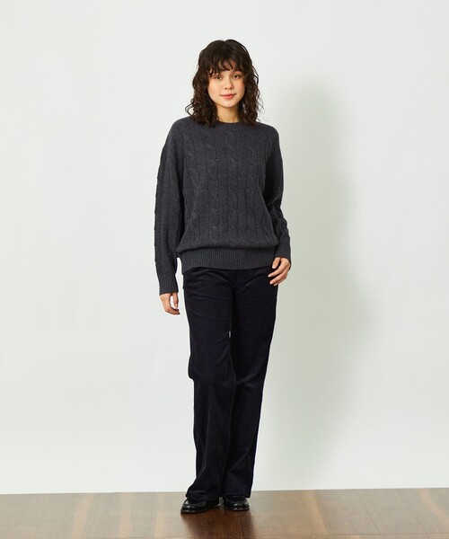 MACKINTOSH PHILOSOPHY(マッキントッシュ フィロソフィー)の「GREY LABEL ウールカシミヤケーブルニット(ニット/セーター・レディース・グリーン/レッド系その他/ダークネイビー/ピンク/チャコールグレー・2/6)」の7枚目の写真