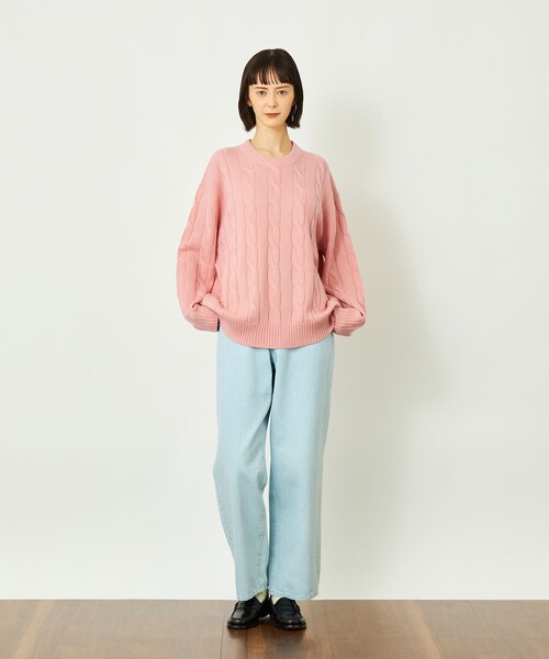 MACKINTOSH PHILOSOPHY(マッキントッシュ フィロソフィー)の「GREY LABEL ウールカシミヤケーブルニット(ニット/セーター・レディース・グリーン/レッド系その他/ダークネイビー/ピンク/チャコールグレー・2/6)」の8枚目の写真