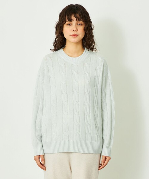 MACKINTOSH PHILOSOPHY(マッキントッシュ フィロソフィー)の「GREY LABEL ウールカシミヤケーブルニット(ニット/セーター・レディース・グリーン/レッド系その他/ダークネイビー/ピンク/チャコールグレー・2/6)」の13枚目の写真