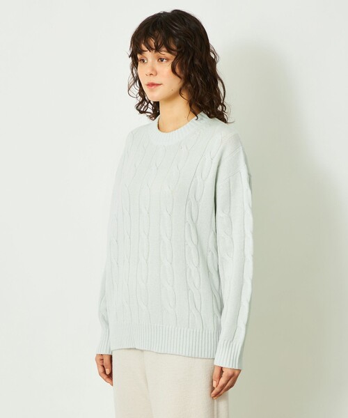 MACKINTOSH PHILOSOPHY(マッキントッシュ フィロソフィー)の「GREY LABEL ウールカシミヤケーブルニット(ニット/セーター・レディース・グリーン/レッド系その他/ダークネイビー/ピンク/チャコールグレー・2/6)」の14枚目の写真