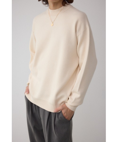 AZUL by moussy（アズールバイマウジー）の「スムースニットモックネックトップス（ニット/セーター・メンズ・ダークネイビー/アイボリー/ブラック/グレー・SMALL/MEDIUM/LARGE）」の17枚目の写真