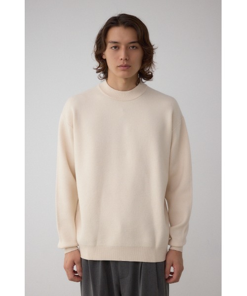 AZUL by moussy（アズールバイマウジー）の「スムースニットモックネックトップス（ニット/セーター・メンズ・ダークネイビー/アイボリー/ブラック/グレー・SMALL/MEDIUM/LARGE）」の20枚目の写真