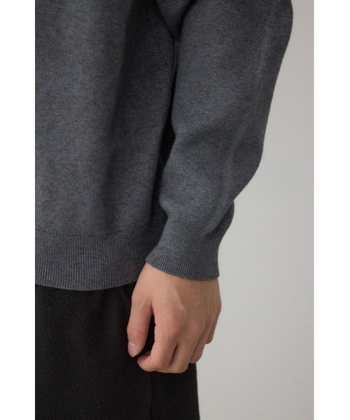 AZUL by moussy（アズールバイマウジー）の「スムースニットモックネックトップス（ニット/セーター・メンズ・ダークネイビー/アイボリー/ブラック/グレー・SMALL/MEDIUM/LARGE）」の5枚目の写真