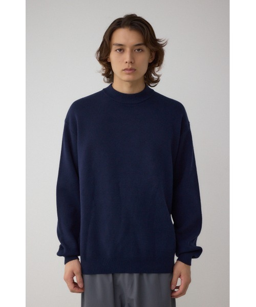 AZUL by moussy（アズールバイマウジー）の「スムースニットモックネックトップス（ニット/セーター・メンズ・ダークネイビー/アイボリー/ブラック/グレー・SMALL/MEDIUM/LARGE）」の10枚目の写真