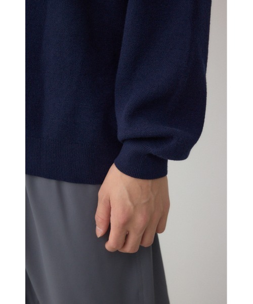 AZUL by moussy（アズールバイマウジー）の「スムースニットモックネックトップス（ニット/セーター・メンズ・ダークネイビー/アイボリー/ブラック/グレー・SMALL/MEDIUM/LARGE）」の15枚目の写真