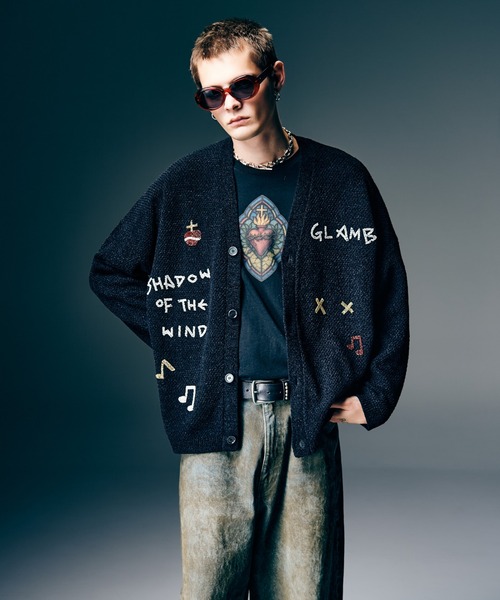 glamb（グラム）の「Hand Beaded Cardigan / ハンドビーデッドカーディガン（カーディガン/ボレロ・メンズ・ミント/パープル/ブラック・S/M/L）」の8枚目の写真