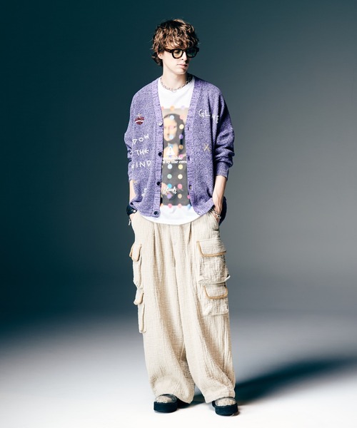 glamb（グラム）の「Hand Beaded Cardigan / ハンドビーデッドカーディガン（カーディガン/ボレロ・メンズ・ミント/パープル/ブラック・S/M/L）」の14枚目の写真