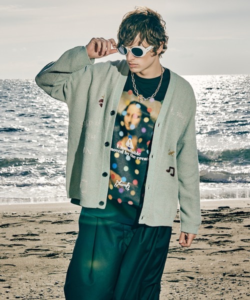 glamb（グラム）の「Hand Beaded Cardigan / ハンドビーデッドカーディガン（カーディガン/ボレロ・メンズ・ミント/パープル/ブラック・S/M/L）」の17枚目の写真