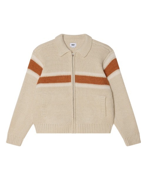 OBEY（オベイ）の「OBEY BERNARD ZIP UP SWEATER（オベイ バーナード ジップアップ セーター）（ニット/セーター・メンズ・ベージュ系/ブラック・MEDIUM/LARGE/X-LARGE）」の2枚目の写真