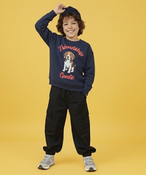 GLAZOS（グラソス）の「【SKIT0LY】ナイロン起毛裏地つきカーゴパンツ（カーゴパンツ・キッズ・ネイビー/カーキ/ブラック・110cm/140cm/130cm/100cm/120cm）」の21枚目の写真