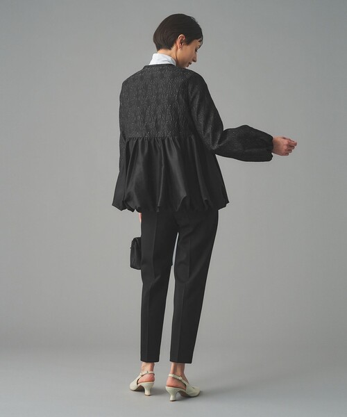 UNITED ARROWS（ユナイテッドアローズ）の「GISHA 2トーン ジャガード ジャケット（ノーカラージャケット・レディース・ネイビー/ダークグレー・38/36）」の7枚目の写真