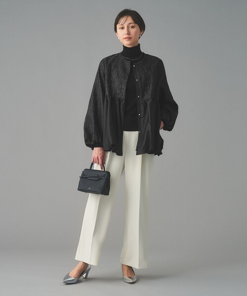 UNITED ARROWS（ユナイテッドアローズ）の「GISHA 2トーン ジャガード ジャケット（ノーカラージャケット・レディース・ネイビー/ダークグレー・38/36）」の9枚目の写真